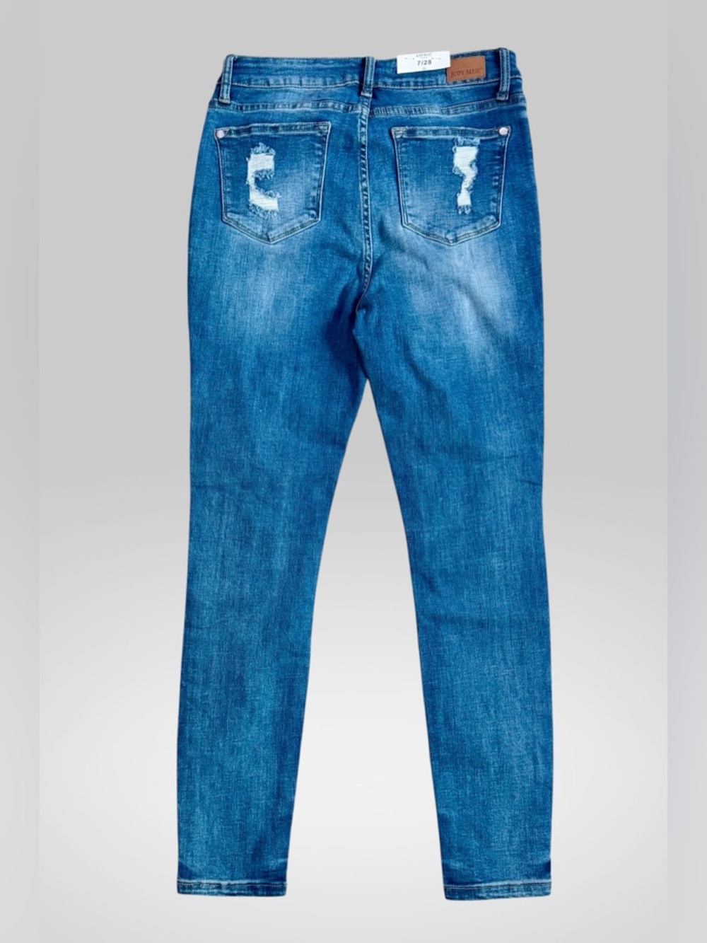 Judy Blue Pin Stripe Distressed Skinny Jeans 7/28 - Picture 4 of 7